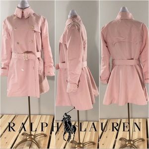 Ralph Lauren Taffeta Double Breasted Trench Coat